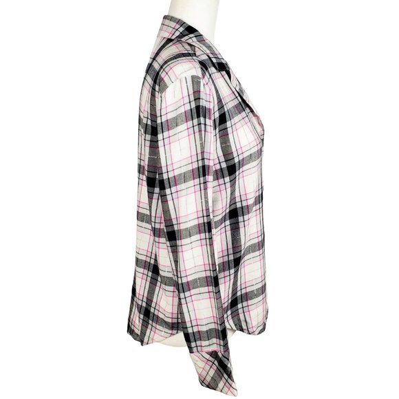 Victoria's Secret Pajama Plaid Flannel Button Down Sleep Shirt Women's XS - Picture 3 of 12